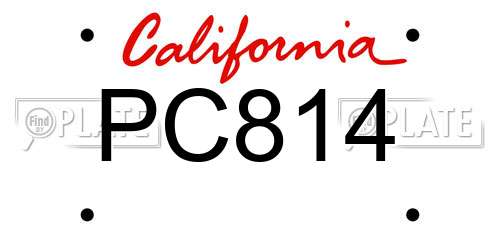 PC814 California License Plate