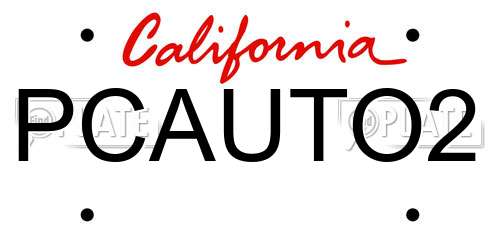 PCAUTO2 California License Plate