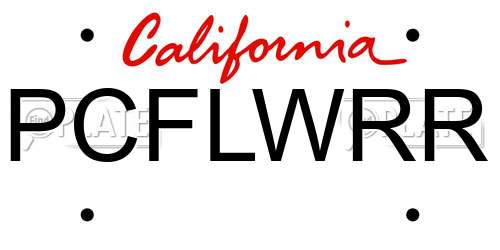 PCFLWRR California License Plate