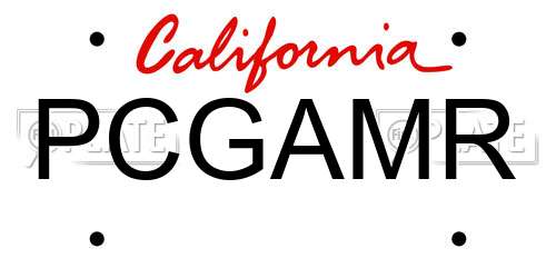 PCGAMR California License Plate