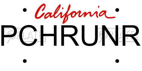 PCHRUNR California License Plate