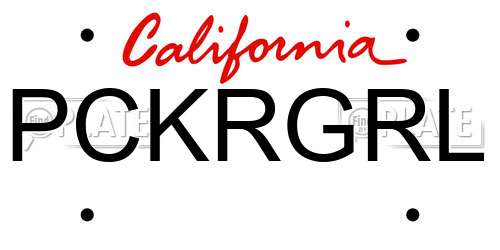 PCKRGRL California License Plate