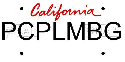 PCPLMBG California License Plate