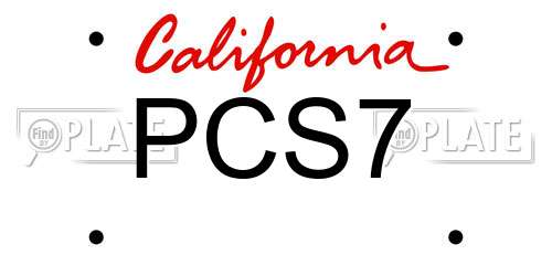 PCS7 California License Plate