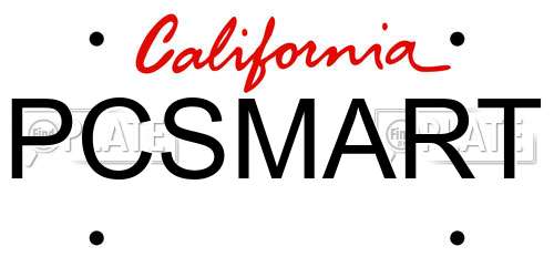 PCSMART California License Plate
