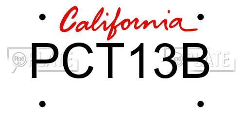 PCT13B California License Plate