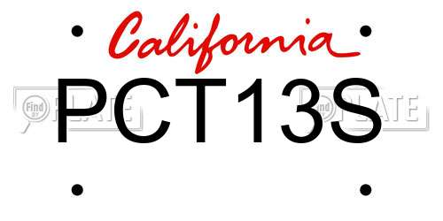 PCT13S California License Plate