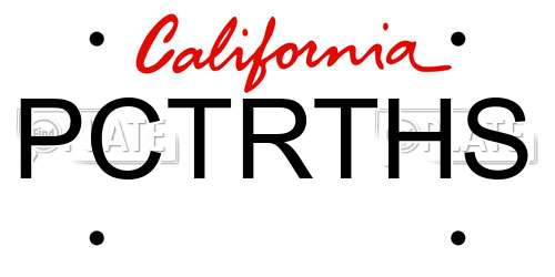 PCTRTHS California License Plate