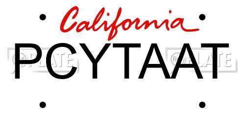 PCYTAAT California License Plate