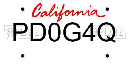 PD0G4Q California License Plate