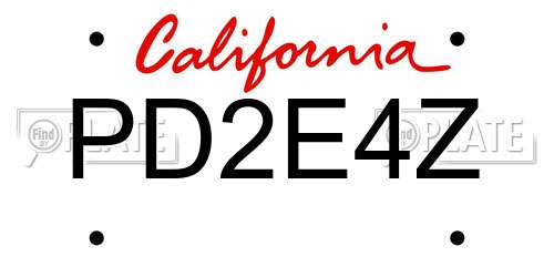 PD2E4Z California License Plate