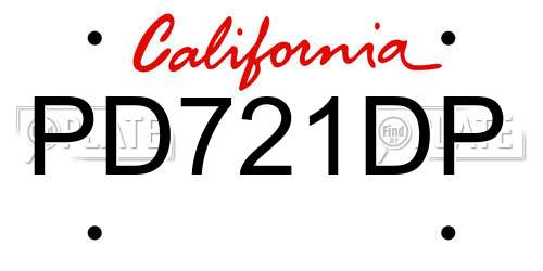 PD721DP California License Plate