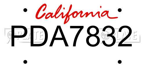 PDA7832 California License Plate