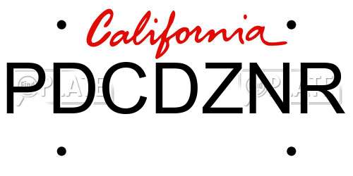 PDCDZNR California License Plate