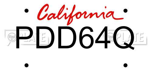 PDD64Q California License Plate