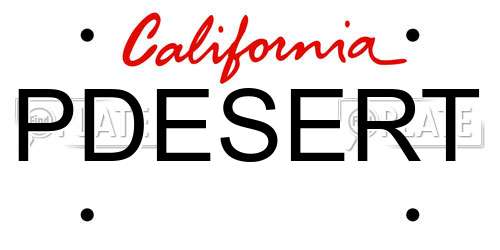 PDESERT California License Plate