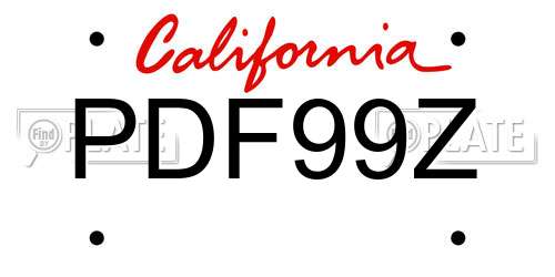PDF99Z California License Plate