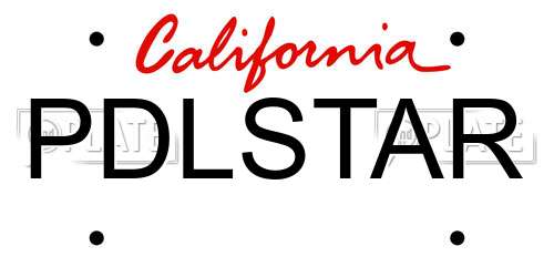 PDLSTAR California License Plate