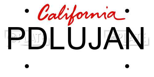 PDLUJAN California License Plate