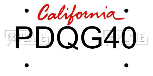 PDQG40 California License Plate