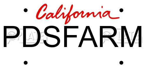 PDSFARM California License Plate