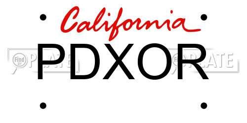 PDXOR California License Plate