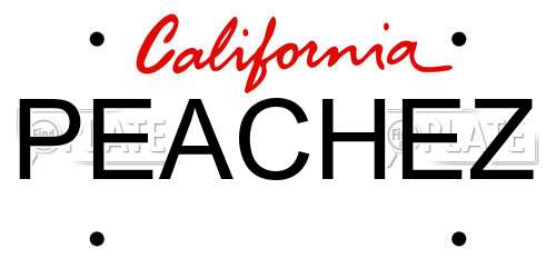 PEACHEZ California License Plate