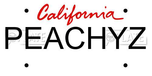 PEACHYZ California License Plate