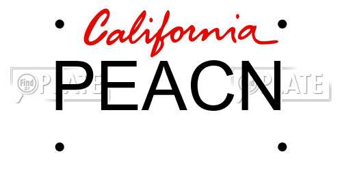 PEACN California License Plate
