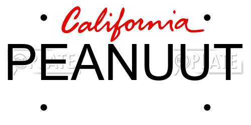 PEANUUT California License Plate