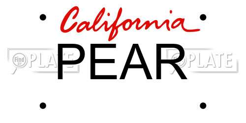 PEAR California License Plate