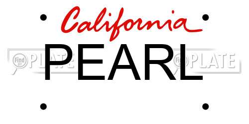PEARL California License Plate