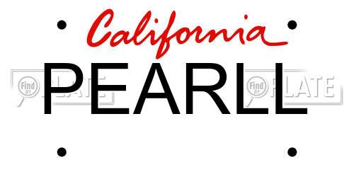 PEARLL California License Plate