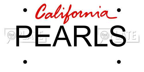 PEARLS California License Plate