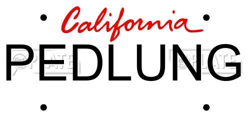 PEDLUNG California License Plate