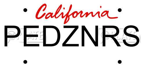 PEDZNRS California License Plate