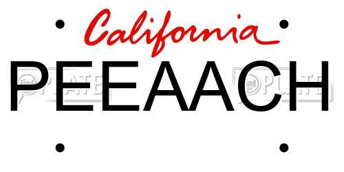 PEEAACH California License Plate