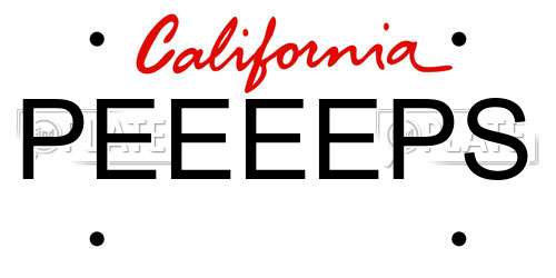 PEEEEPS California License Plate