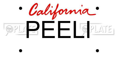 PEELI California License Plate
