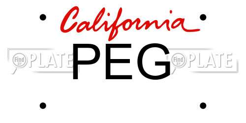 PEG California License Plate