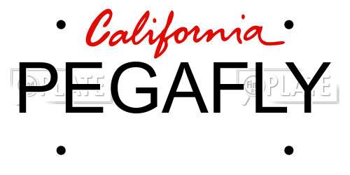 PEGAFLY California License Plate