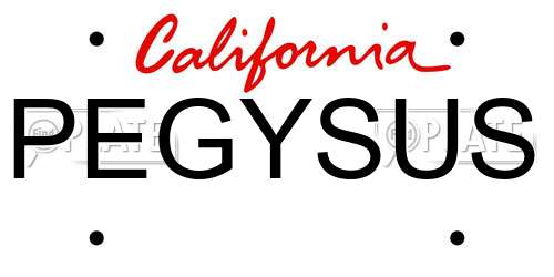 PEGYSUS California License Plate