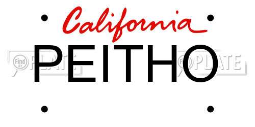 PEITHO California License Plate