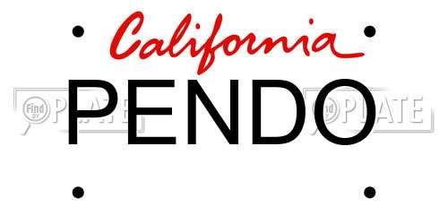 PENDO California License Plate