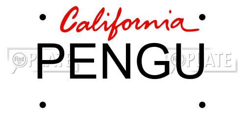 PENGU California License Plate