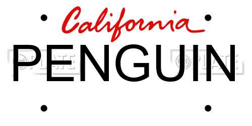 PENGUIN California License Plate