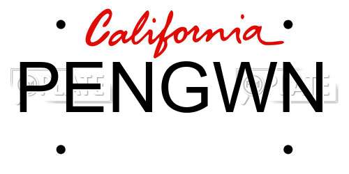 PENGWN California License Plate
