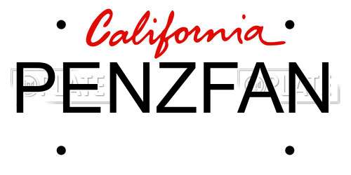 PENZFAN California License Plate