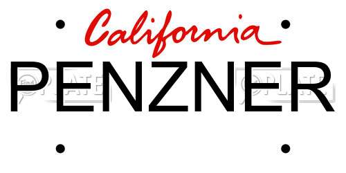 PENZNER California License Plate