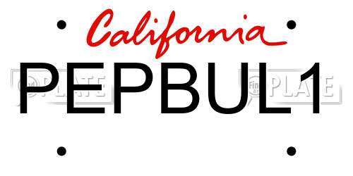 PEPBUL1 California License Plate